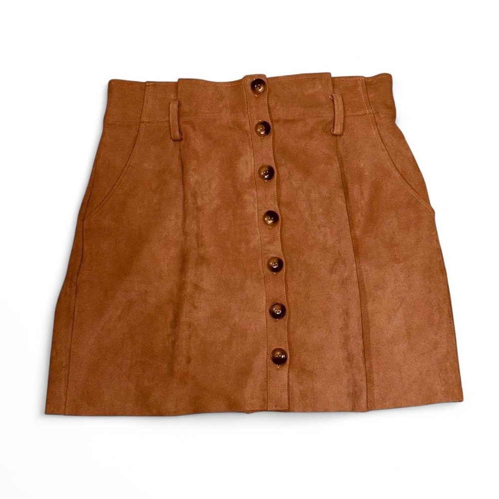 Brown/Pink Button-Up Women's Skirt